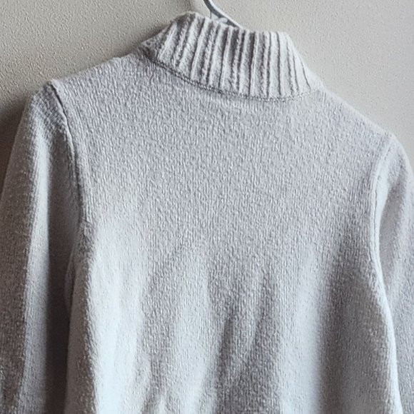 Talbots White Ribbed Turtleneck Sweater Size Large - Picture 9 of 14